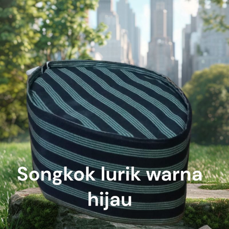 Songkok lurik/ hijau hitam