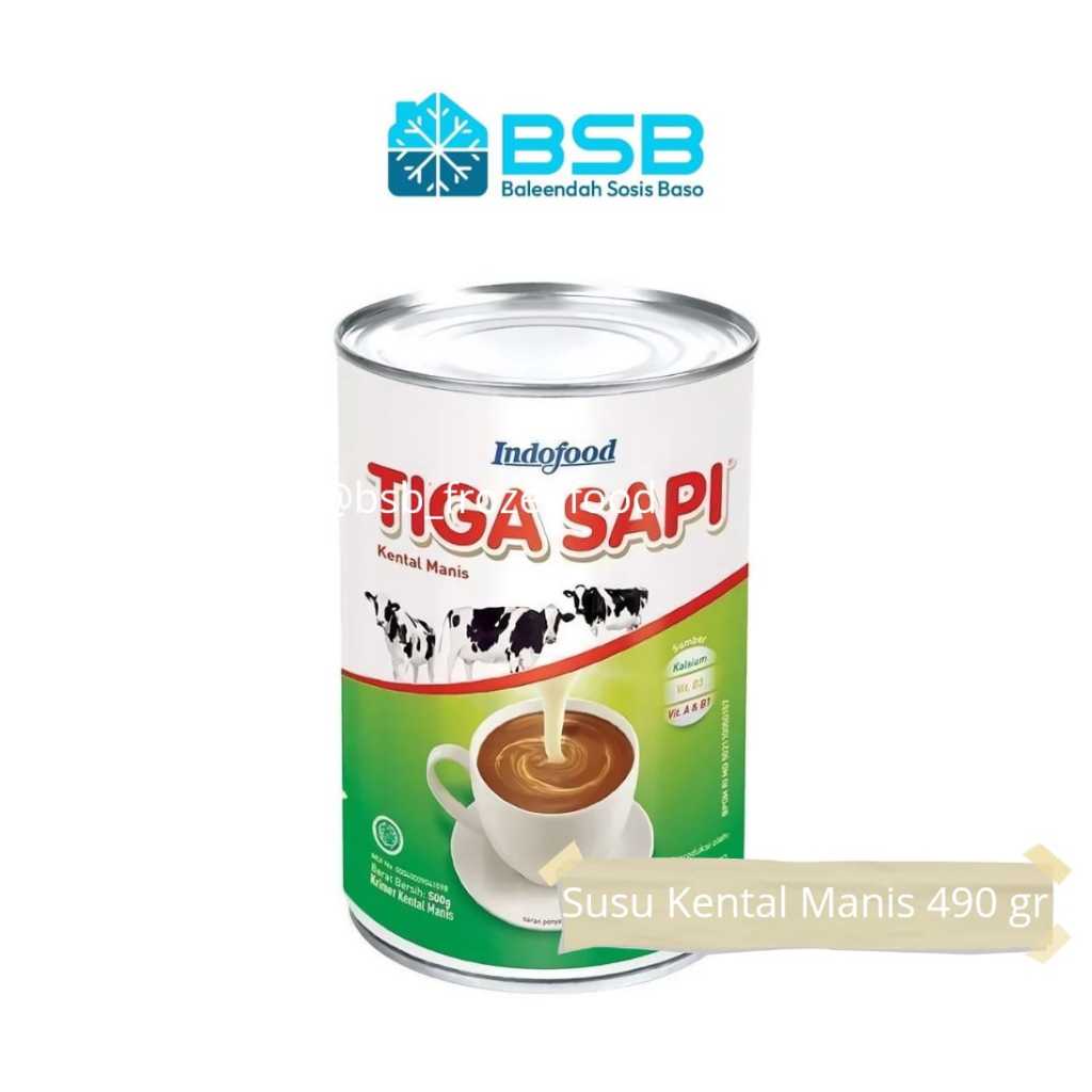 

Tiga Sapi Krimer Kental Manis / Susu Kental Manis / SKM Tiga Sapi 500gr Kaleng