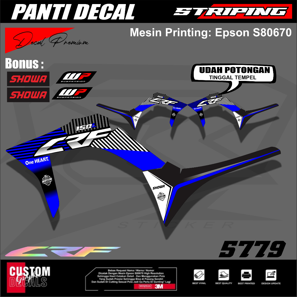 STRIPING VARIASI CRF 150 L / STIKER MOTOR CRF 150 L SUPERMOTO