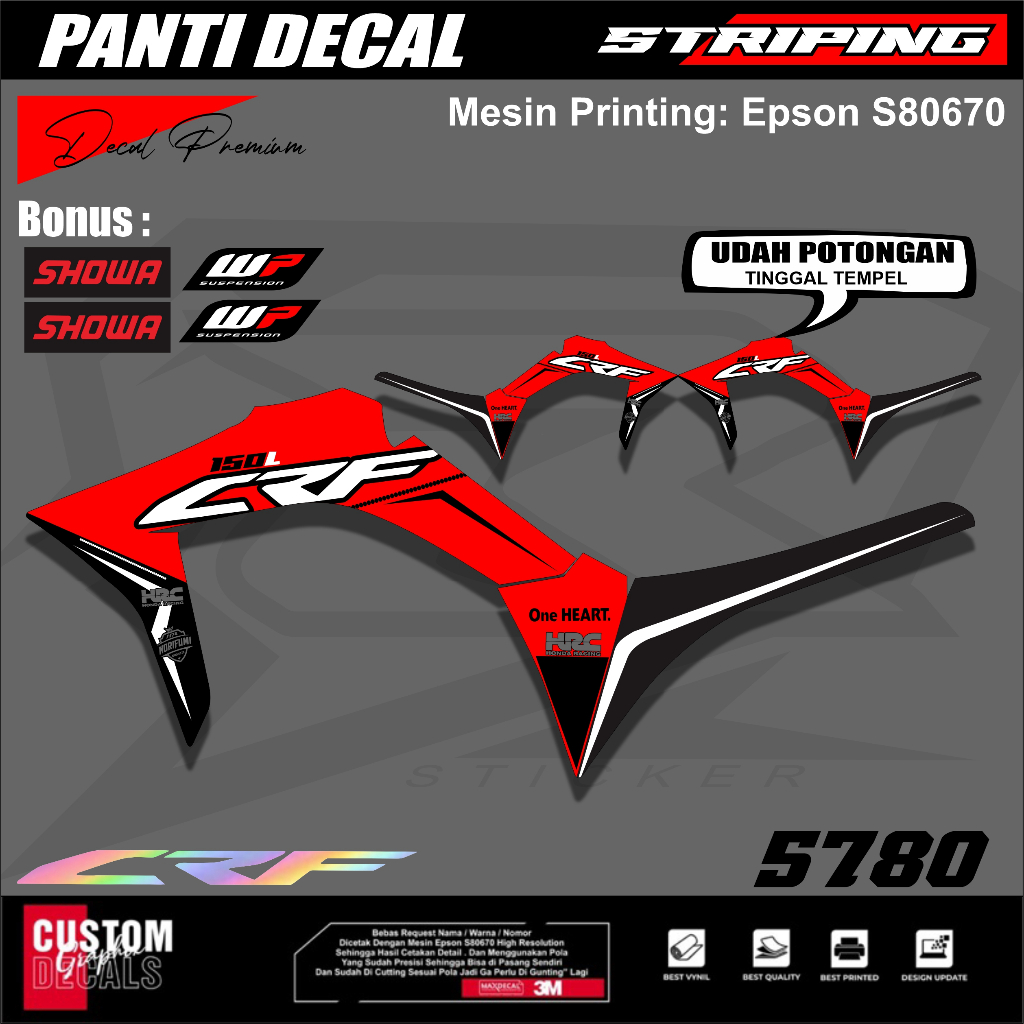 Sudah Dipotong striping new crf 150L striping ori crf stiker crf minimalis
