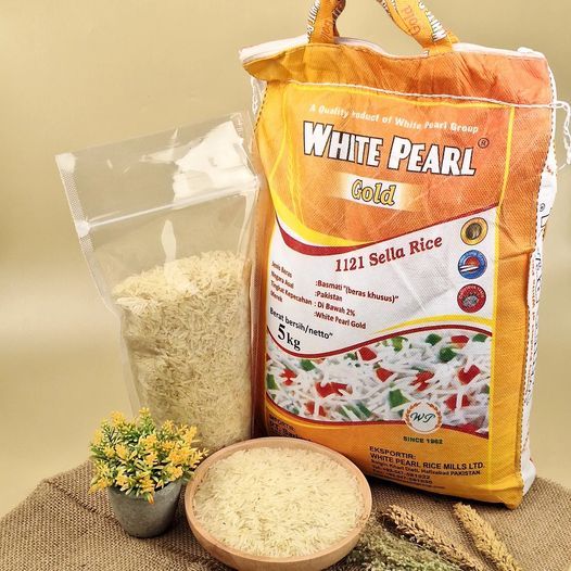 

Beras White Pearl Gold 5kg - Beras Basmati 1121 Sella Rice