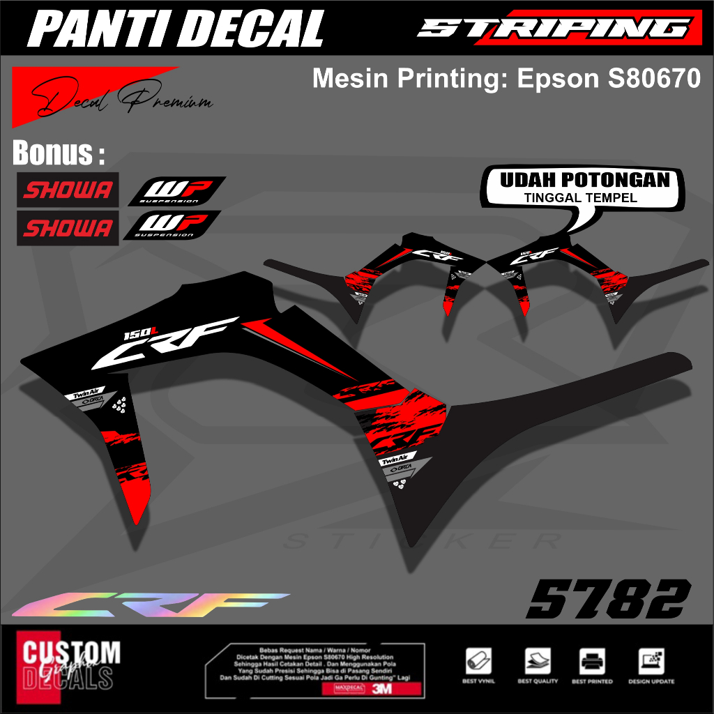STRIPING VARIASI CRF 150 L / STIKER MOTOR CRF 150 L SUPERMOTO