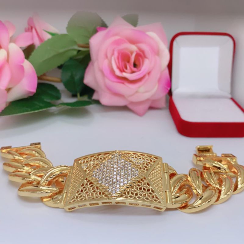 Gelang Tangan Jumbo Plat Dewasa Perhiasan Titanium Xuping premium Bracelet Termurah Terlaris Berlapi