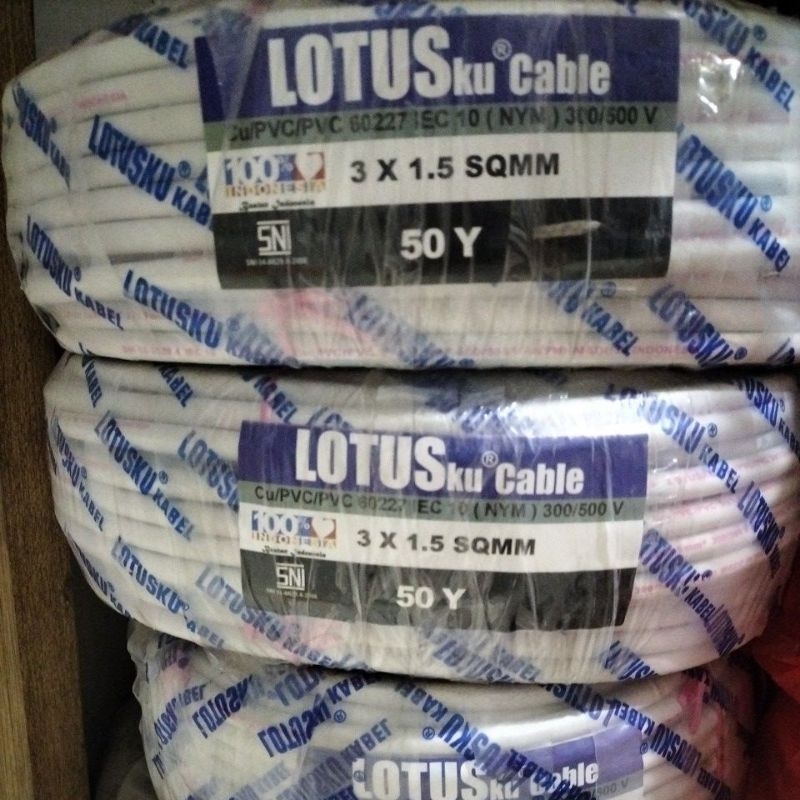kabel NYM kawat tunggal 3x1,5 lotusku