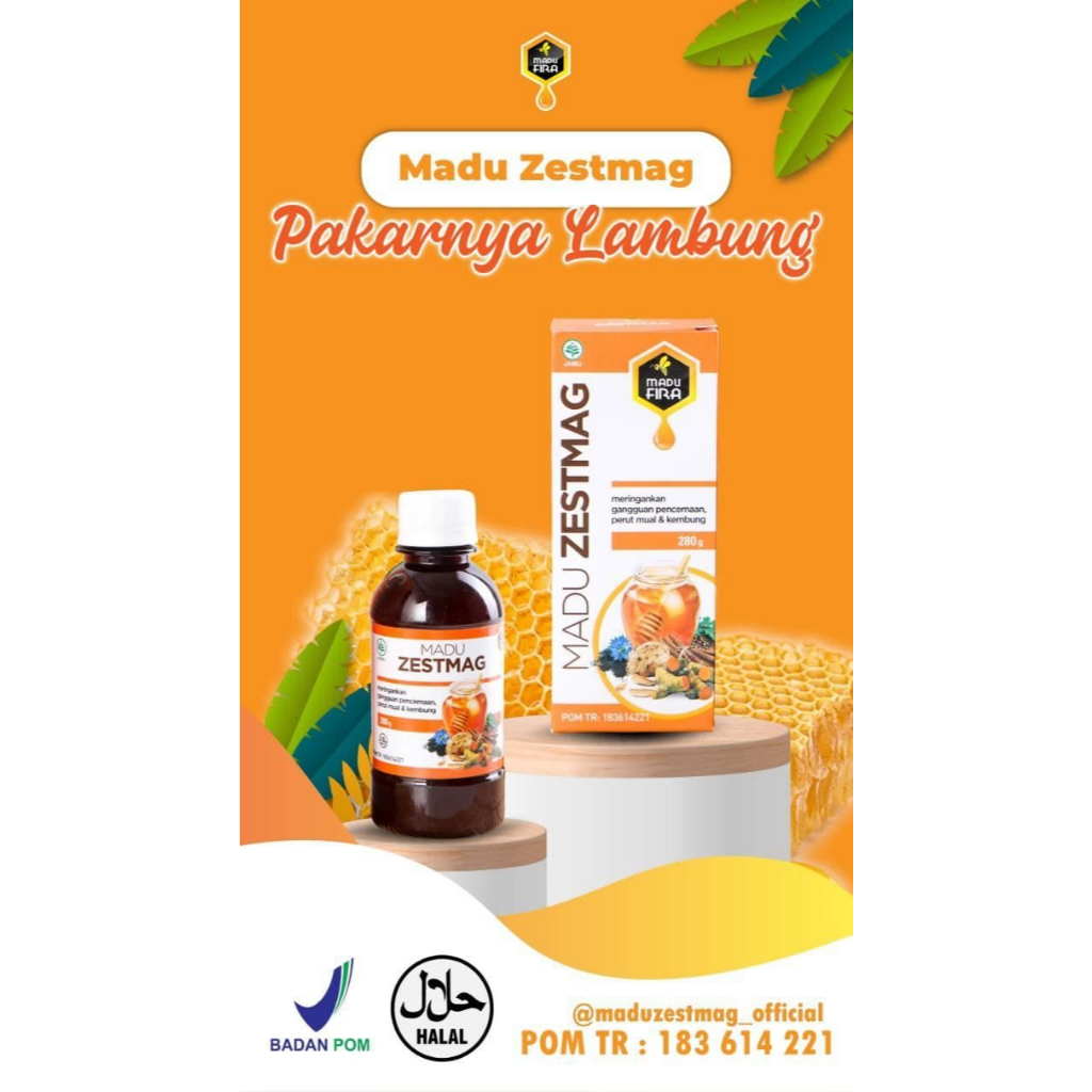 

ZESTMAG Madu Herbal Obat Maag, GERD Asam Lambung, Madu Maag Pencernaan