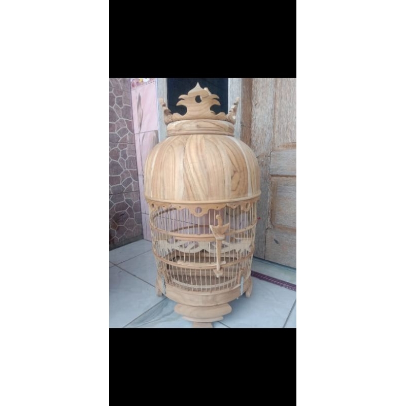 sangkar perkutut mentah kayu jati