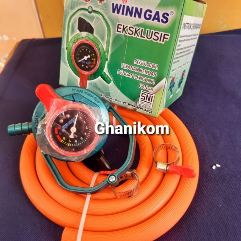 KODE I36J Regulator Winn gas Double Lock Winngas W 8 m eksklusif 8 premium Dan selang Gas SNI best Q