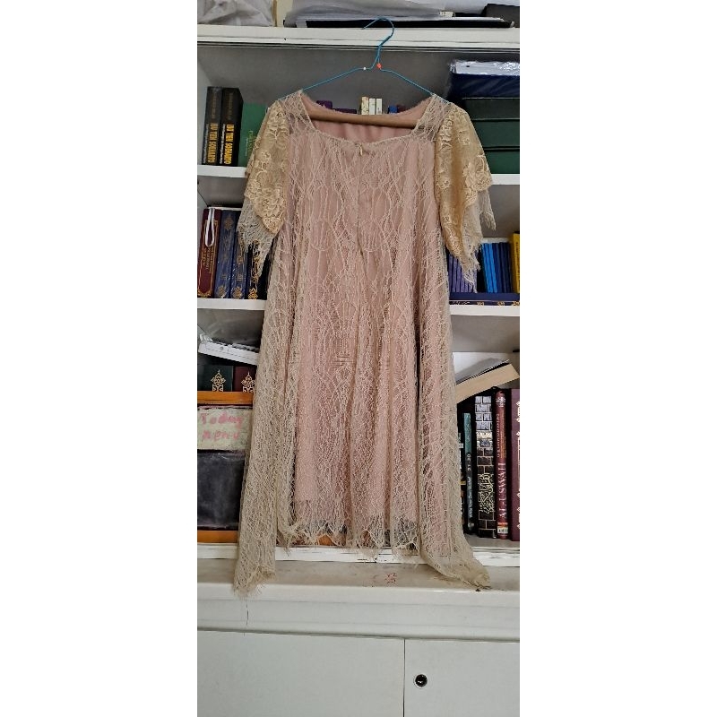 Dress Brokat Cream coksu busui