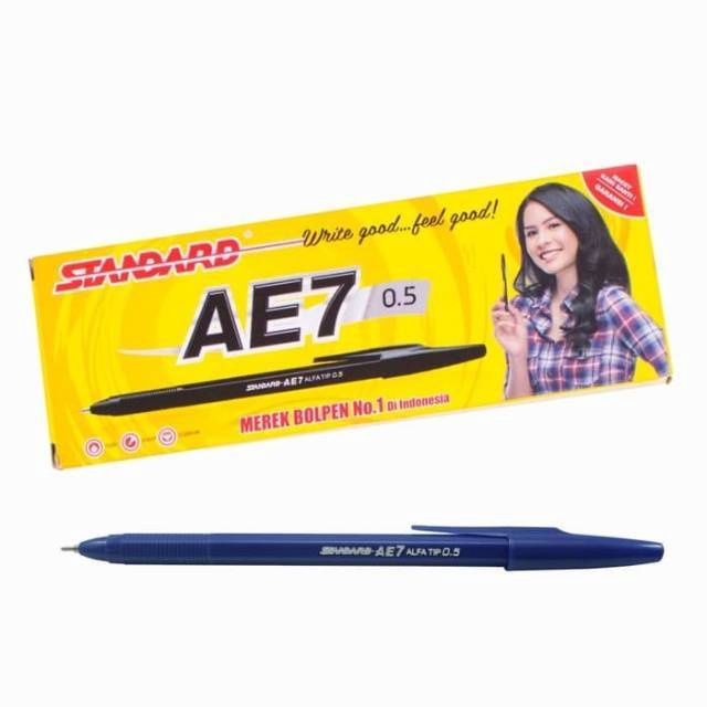 

GOGO BELI Pulpen Standard AE7 HitamBiruMerah 5 Mm Alfa Tip Per Lusin