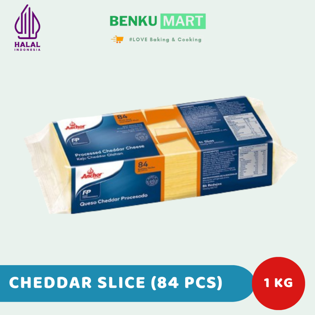 

Anchor Orange Cheddar Slice / Keju Slice Anchor (1KG - 84 Slices)