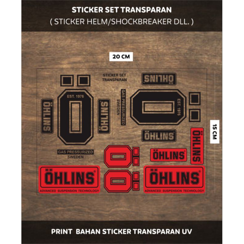 Sticker Set Shock ADD Transparan Uv + Antigores Sticker Shockbreaker OHLINS O Set Fork Upside Transp