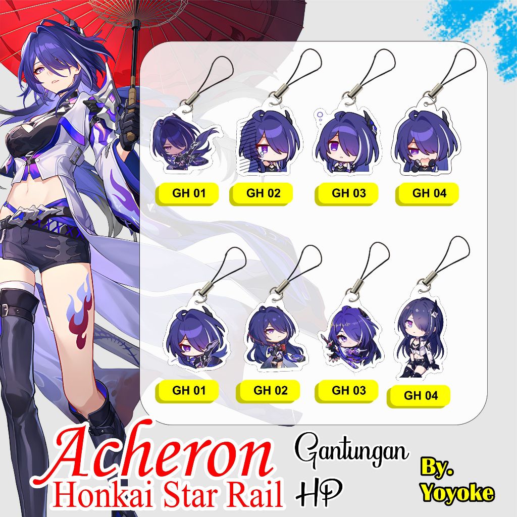 PHONE STRAP HP ACHERON HONKAI STAR RAIL