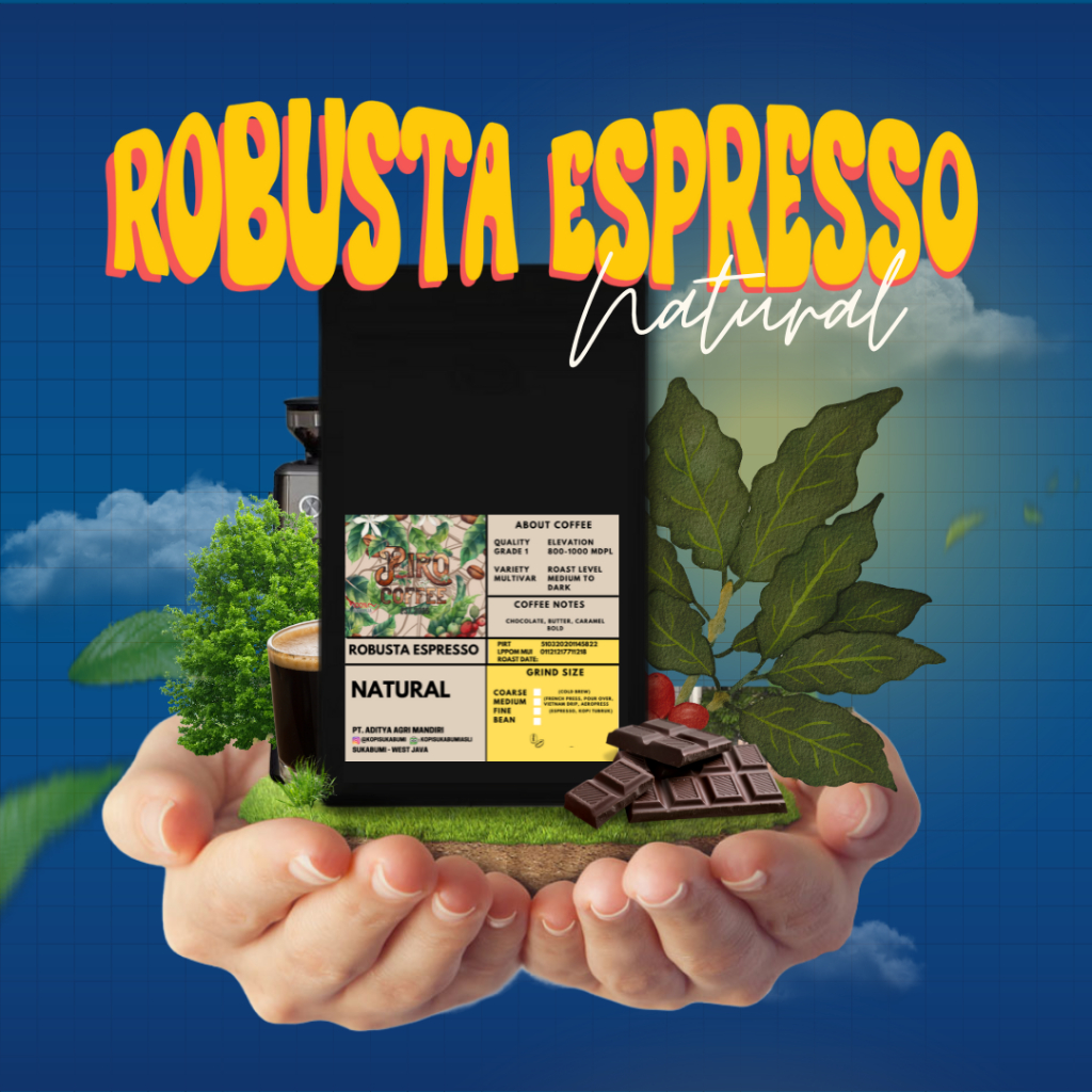

Kopi Robusta ESPRESSO NATURAL Sukabumi (1 Kg) - Medium to Dark - Kopi Bubuk Robusta