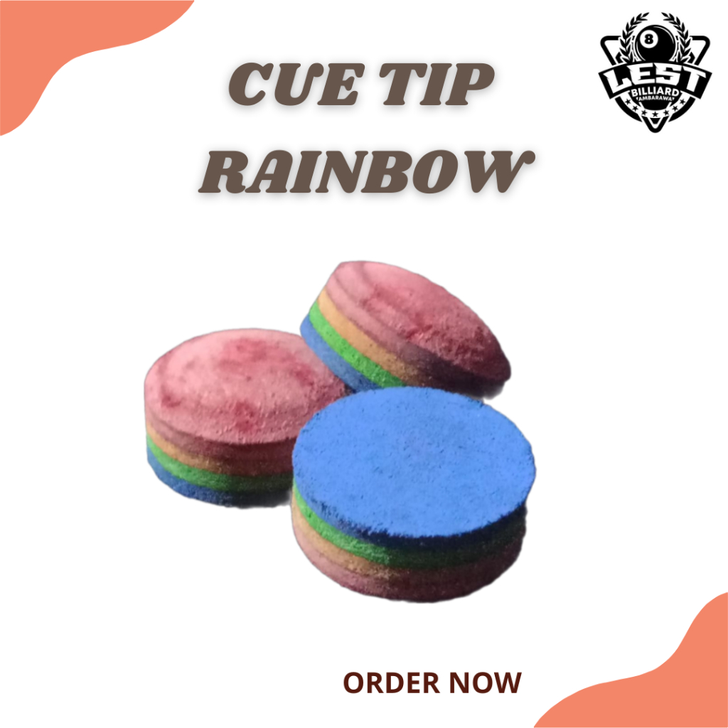 Cue Tip Rainbow - Tip Billiard - Tip Stik Billiard - Billiard - 14mm