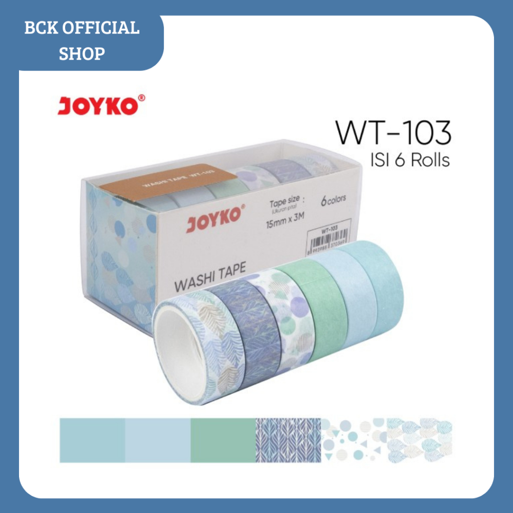 

Washi Tape Pita Perekat Selotip Kertas Warna WT-103 Joyko