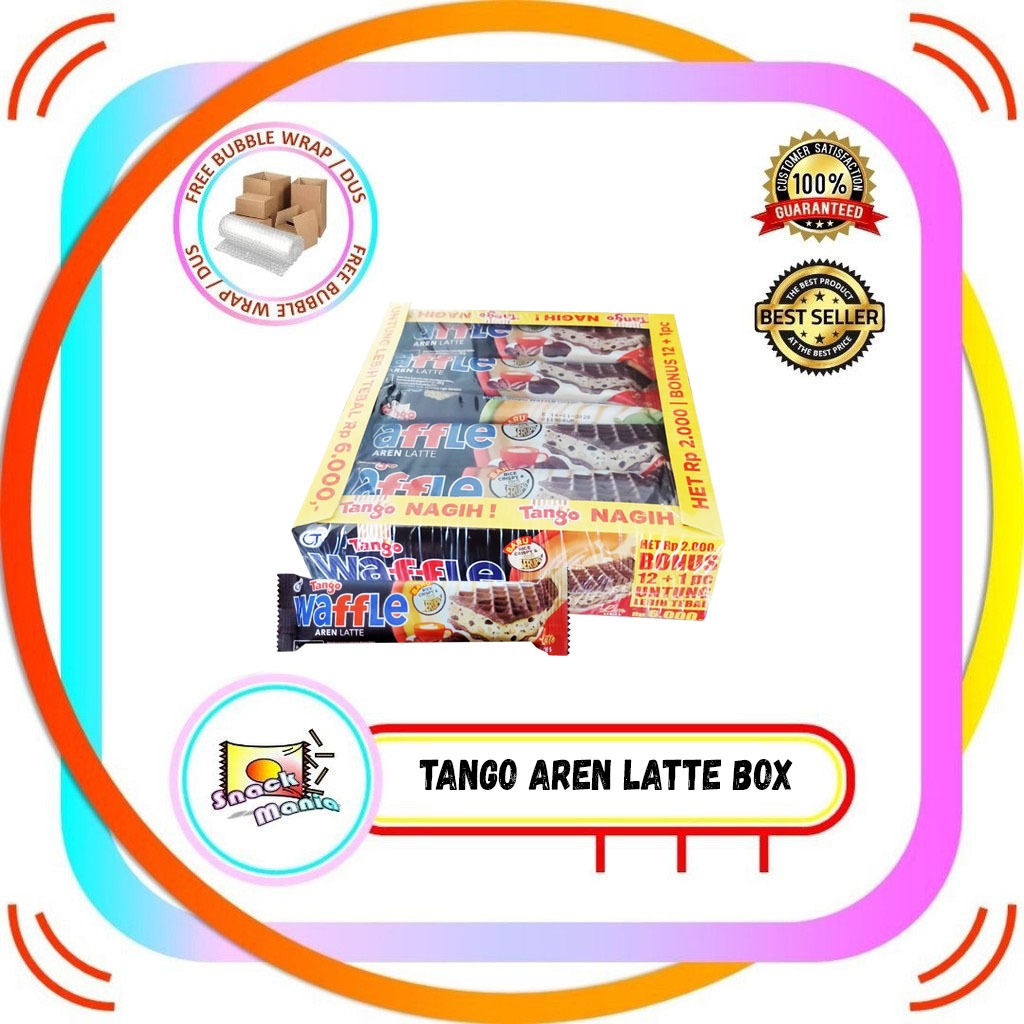 Tango Waffle Coklat Aren Latte 25 gr BOX 12 Pcs Wafer Wafel Kopi Susu