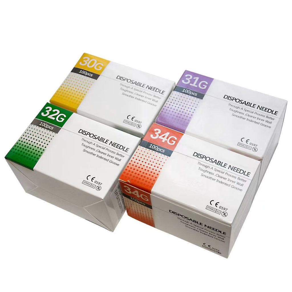 (1 BOX  100PCS) isi 100pc jarum meso jarum 34G 32G 30G jarum meso 34Gx4mm jarum 30G x 4mm 32G x 4mm 