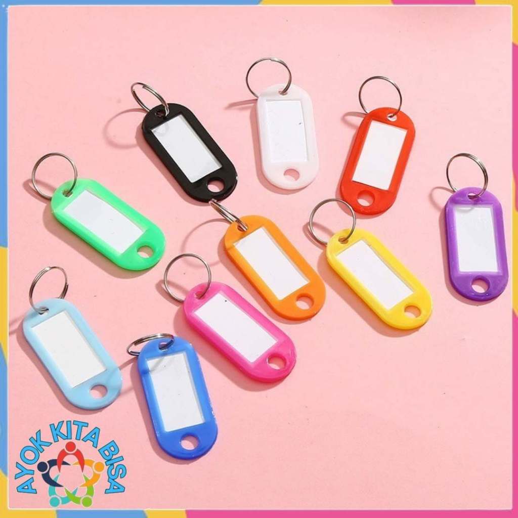 

AKB Name Tag Gantungan Kunci Warna-Warni Label Nama Plastik Keychan Ring Name tag Ganci Colors