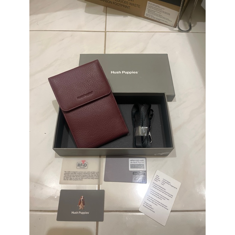 Hush Puppies Dompet Tas Mini Sling Bag Kulit Original Counter dan ada RFID