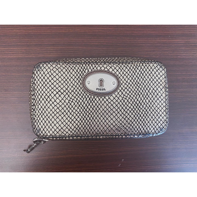 dompet wallet clutch pouch fossil preloved second bekas metalic
