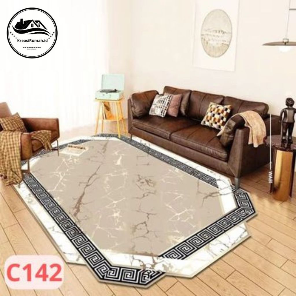 Kreasirumah.Id - Karpet Lantai Marble Ukuran 120X180 Cm / Karpet Polyester Marble Estetik Import