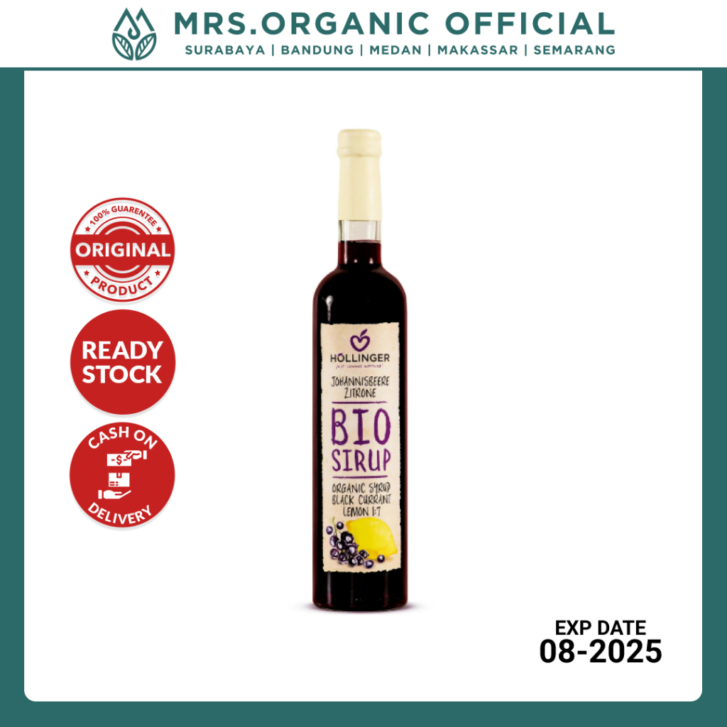 

Sirup Lemon Alami Organik Hollinger Organic Blackcurrant Lemon Syrup 500ml