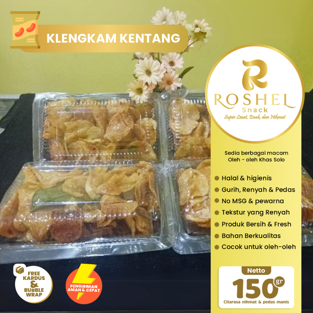 

Kering Kentang Pedas Manis Klengkam Khas Solo Snack Camilan Oleh Oleh Kemasan 150gr