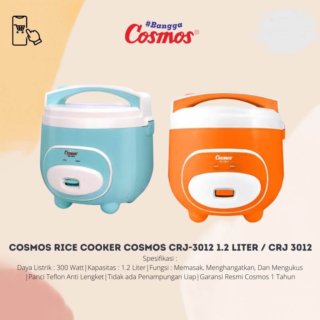 Cosmos Magic Com CRJ-3012 O/B - Rice Cooker/Penanak Nasi 1.2 L - Warna Random