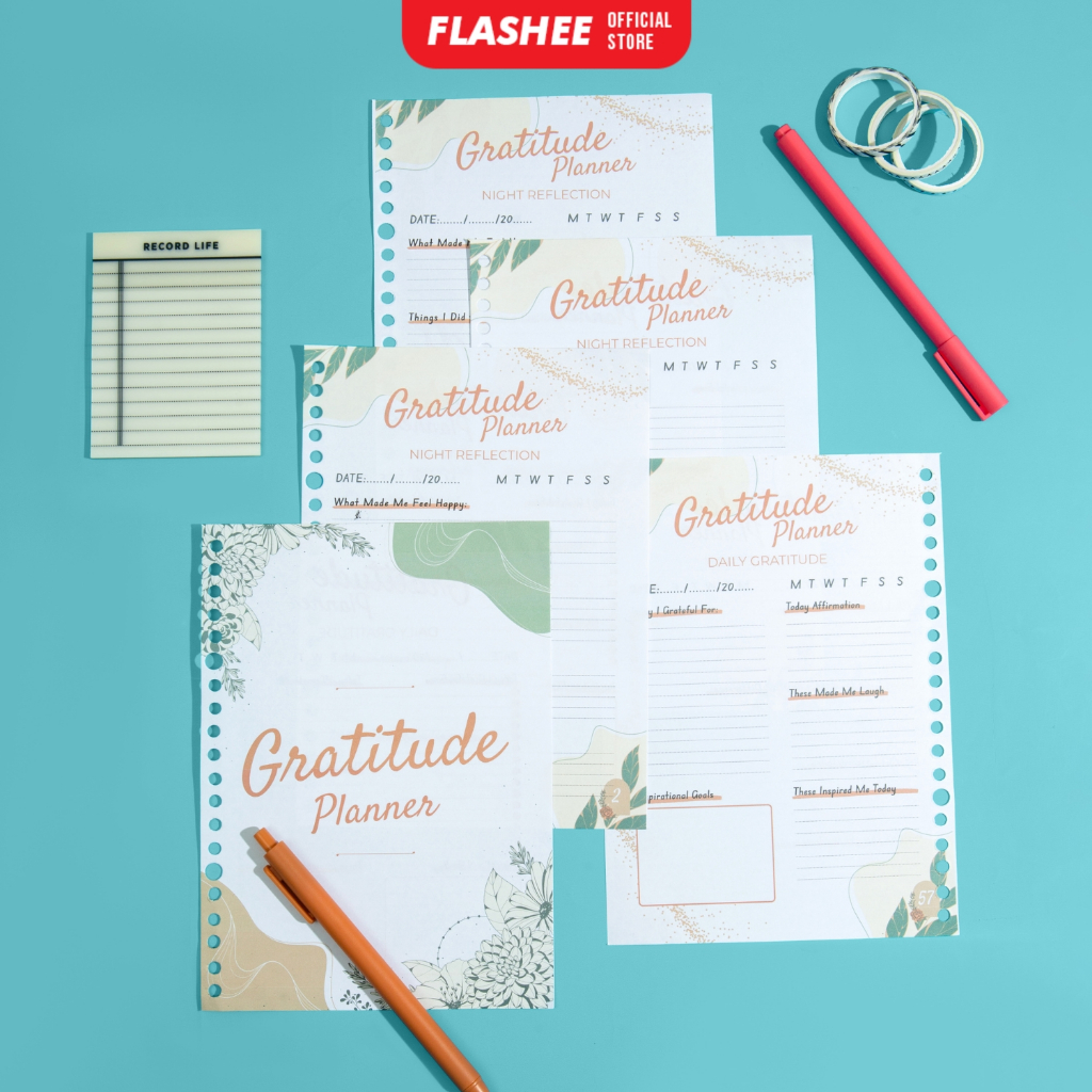 

Flashee Loose Leaf Binder Gratitude Planner A5 HVS 100 Gsm Kertas Planner Binder B5 Refill Binder