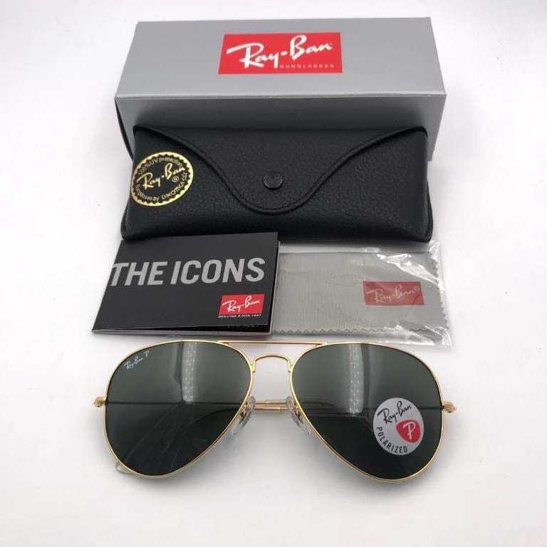 KACAMATA RAYBAN AVIATOR 3026 LARGE METAL 62 GOLD BLACK LENSA POLARIZED