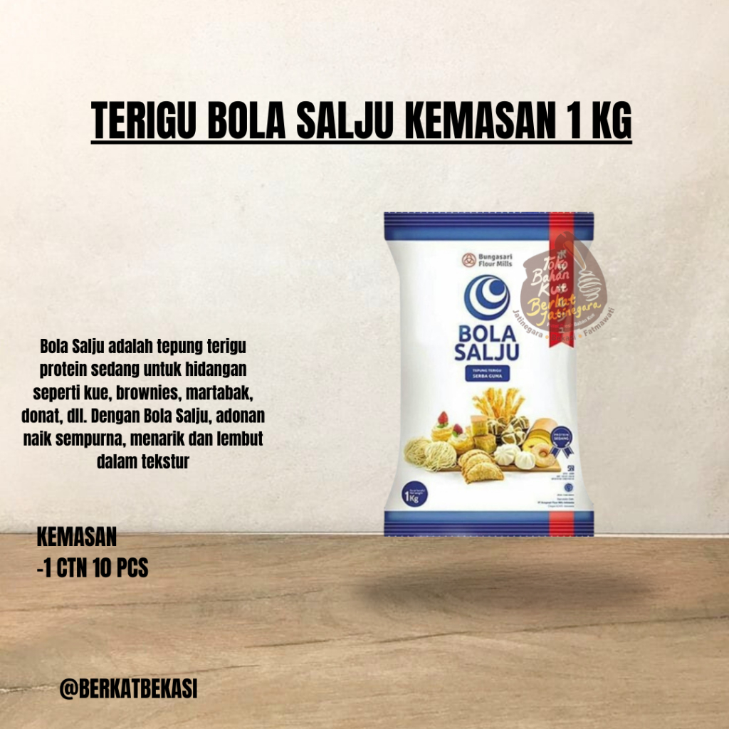 

BUNGASARI BOLA SALJU 1 KG TEPUNG TERIGU PREMIUM / TEPUNG TERIGU 1 KG
