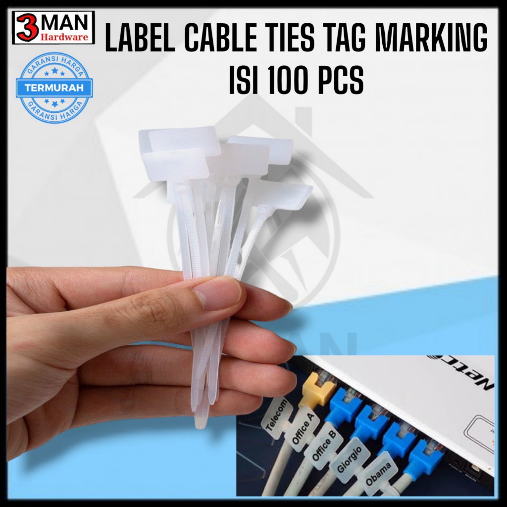 

Name Tag Marking Label Cable Ties / Kabel Ties Label 100 pcs