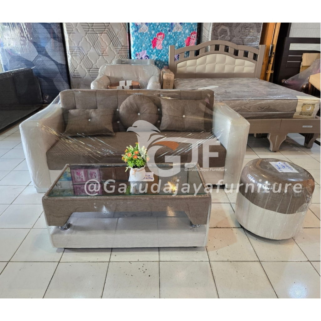 SOFA DUDUKAN 3/SOFA MINIMALIS/SOFA DUDUKAN PANJANG /SOFA DENGAN STOOL BULAT/ SOFA + MEJA + STOOL /SO