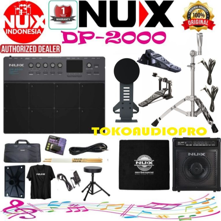 Drum Nux DP2000 Percussion Pad Nux DP-2000 Drum Perkusi Pad Paket Stand
