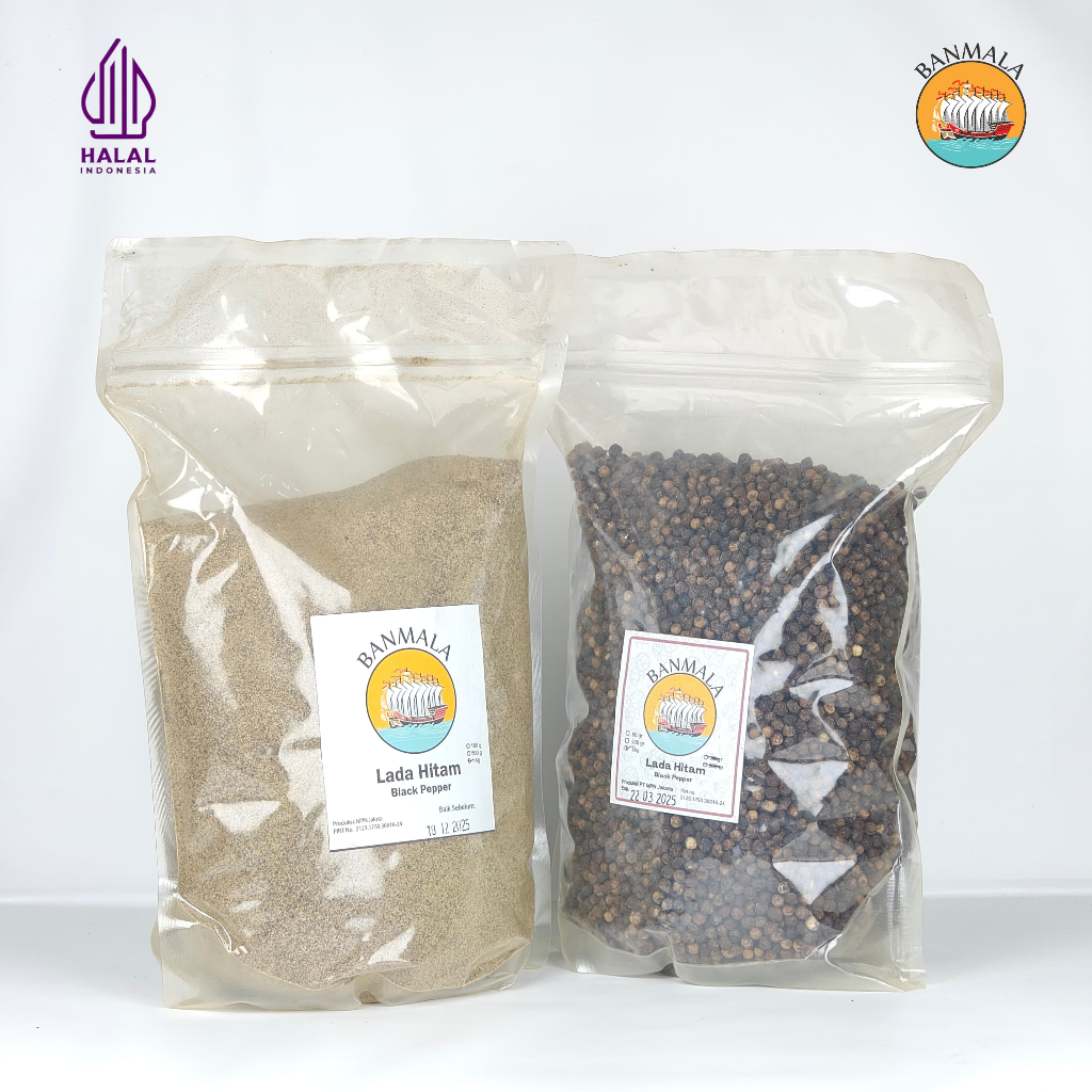 

Lada Hitam Super Premium 1kg Black Pepper 100% Murni Pedas Banmala Spices