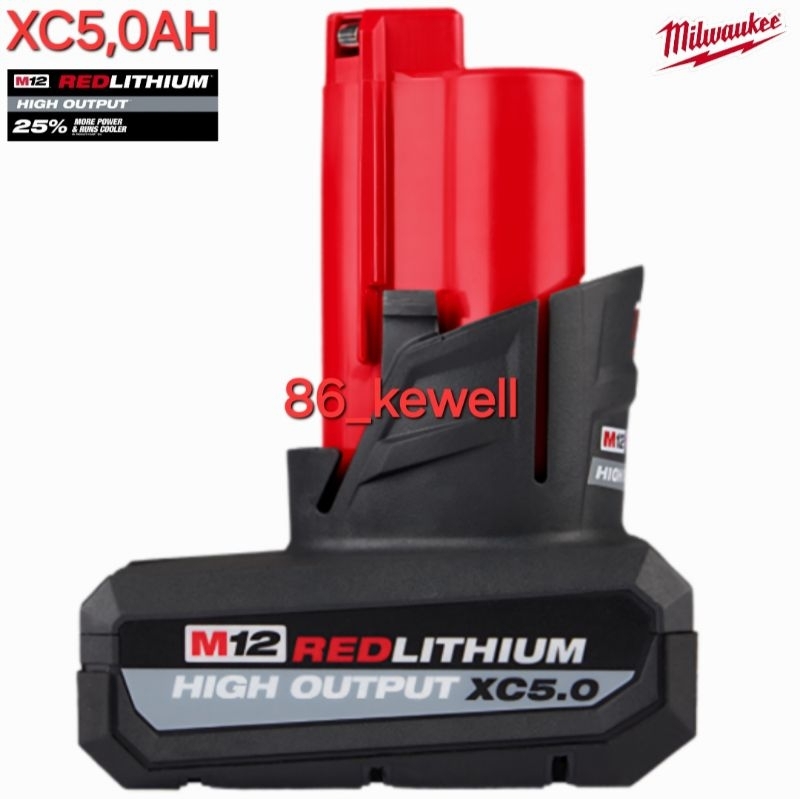 Baterai MILWAUKEE M12™ Redlithium™ XC5.0ah high output