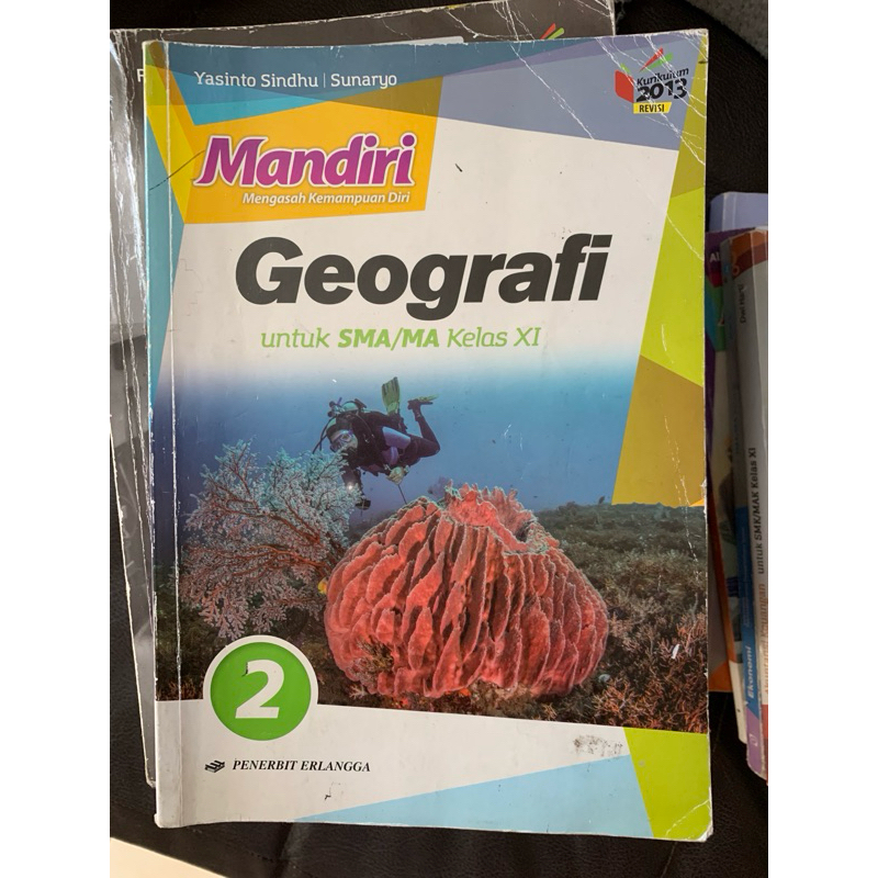 buku bekas kelas 11 SMA 2 IPS erlangga kurikulum 2013 mandiri geografi