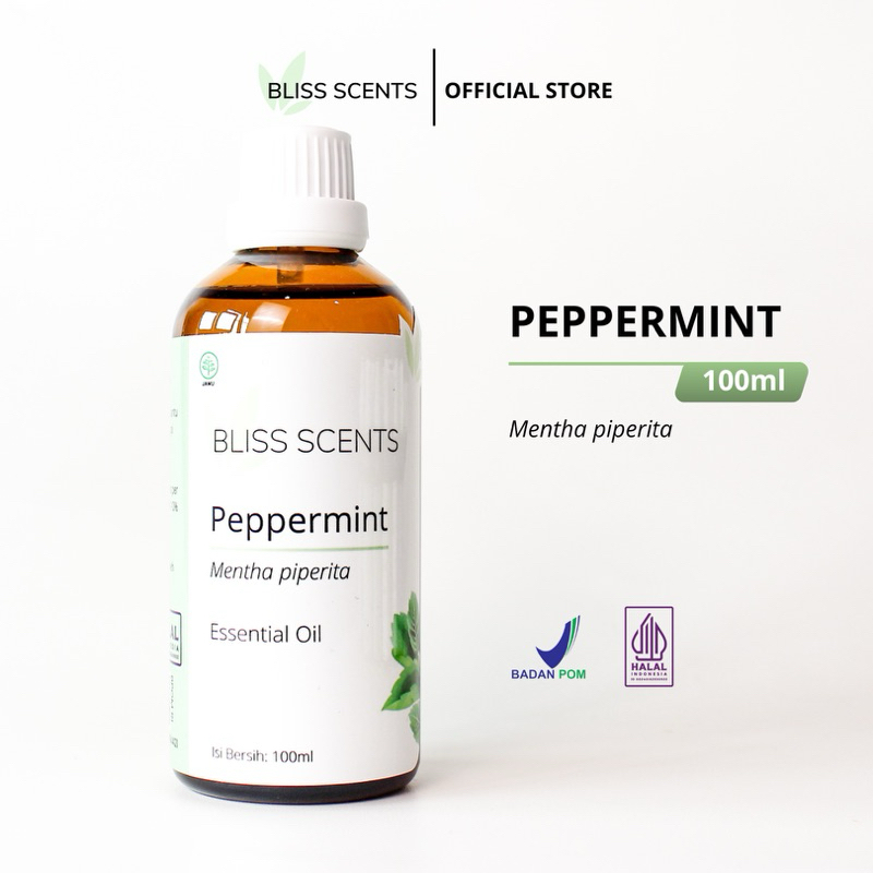 BLISS SCENTS Peppermint 100ml Essential Oil Aromatherapy 100% Murni Therapeutic Grade Aromaterapi