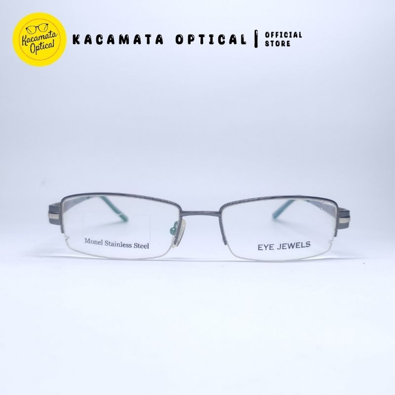 KACAMATA OPTICAL - Frame KMO1011 Half Frame Hitam Besi Plastik