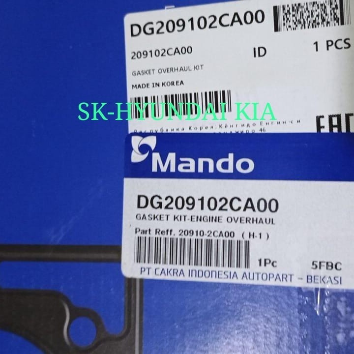 PAKING PACKING FULL SET GASKET OVERHAUL HYUNDAI H1 BENSIN BAHAN ASBES - MANDO