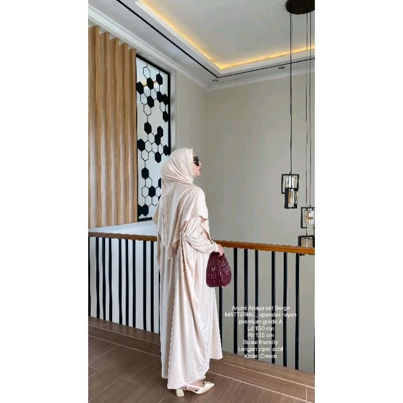 ARUMI ABAYA SET BERGO BAHAN RAYON SPANDEX