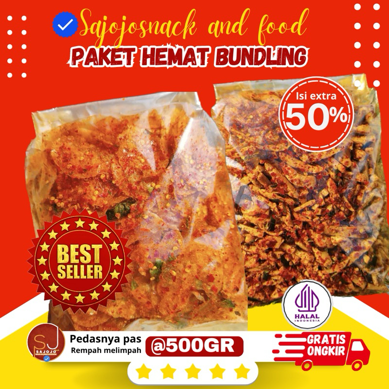 

paket hemat bundling basreng pedas 500gr/ pikca pedas 500gr