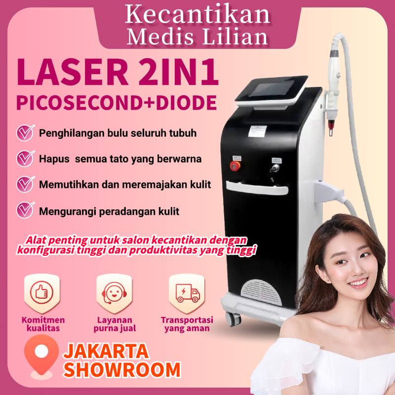 Non-invasif Pico laser 2in1  picosecond laser ipl hair removal alat klinik kecantikan bekas luka rem