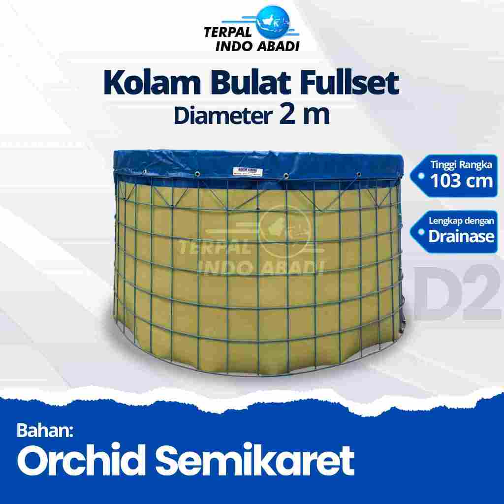 Kolam Bulat Diameter 2 Fullset Orchid Semi Karet