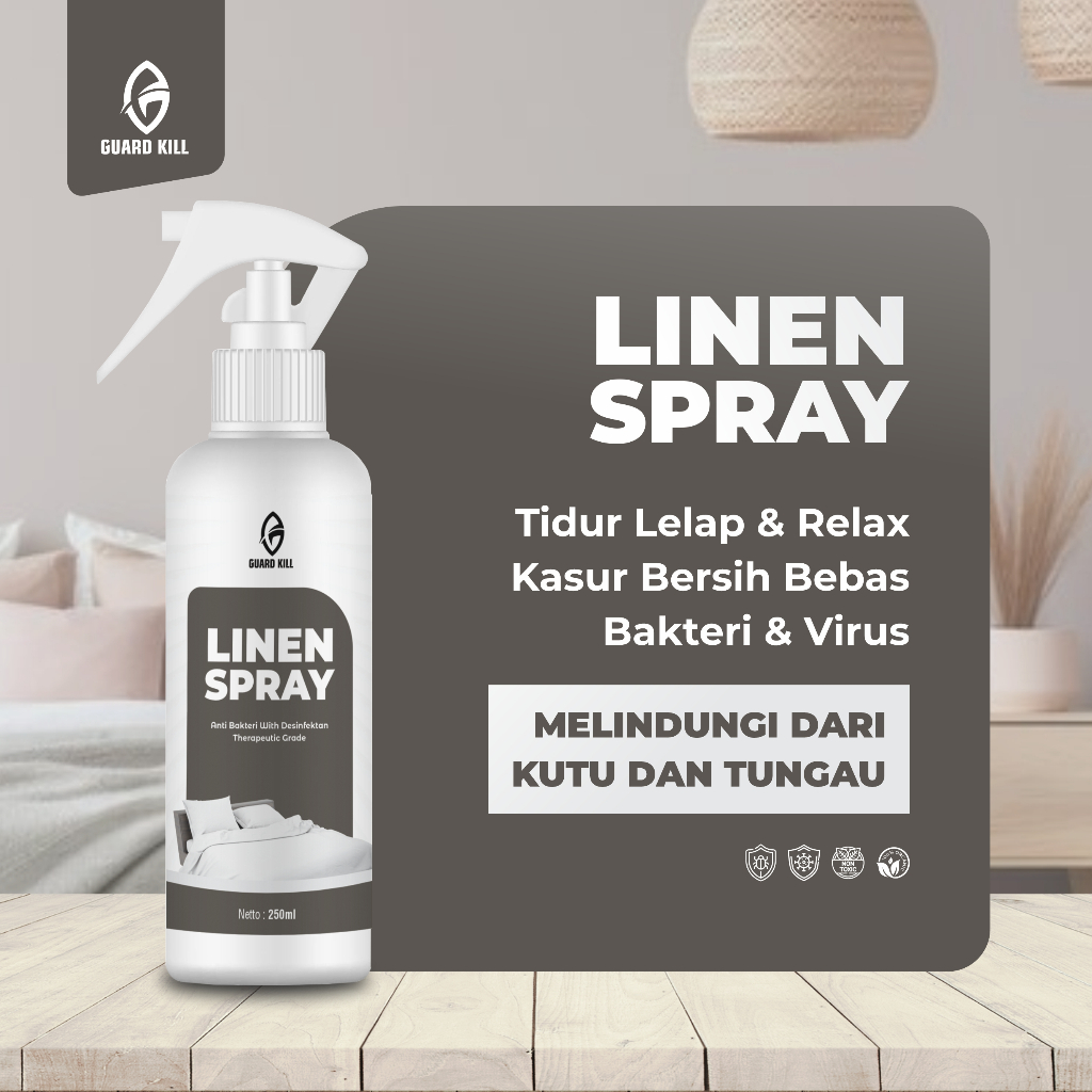 GUARD KILL Spray Disinfektan Kasur & Penghilang Kutu – Ampuh & Alami, Aromaterapi Tidur / Linen Spra