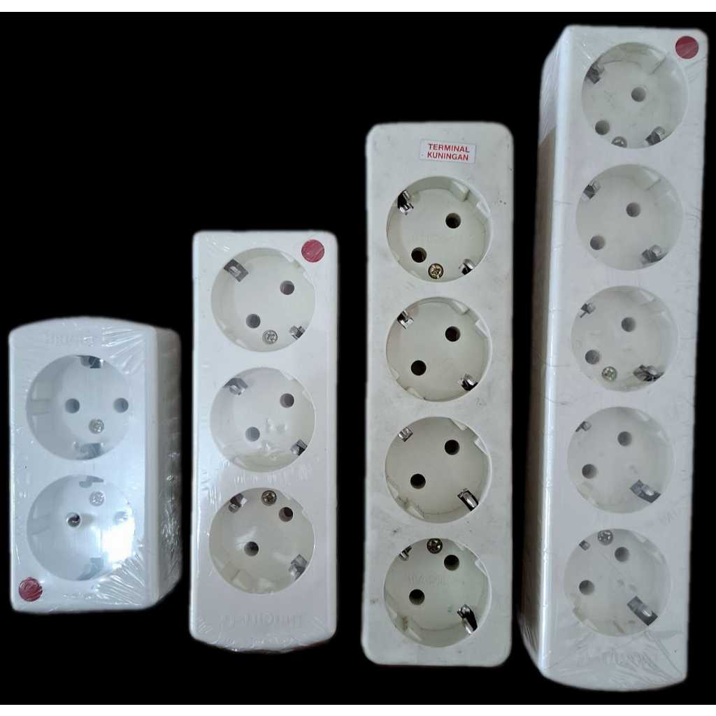 Stop Kontak Kuningan 2  3  4  Lubang Bright G / Pioline