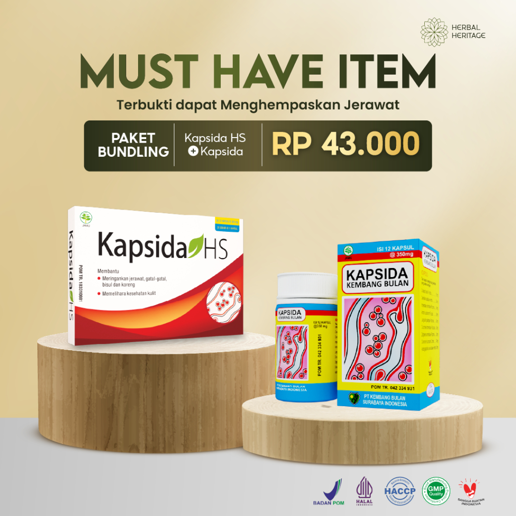 [MUST HAVE ITEM] 1 Kapsida + 1 Kapsida HS -  Obat Jerawat Gatal-gatal Kulit Bisul Alergi Bekas Jeraw