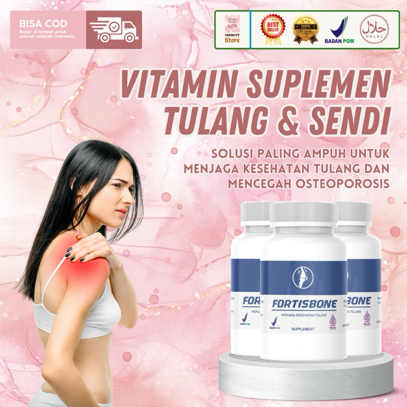 FORTISBONE Vitamin Tulang dan Sendi Vitamin Kesehatan Tulang Obat Pengapuran Tulang Syaraf Kejepit R