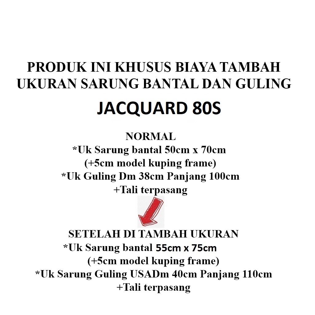 Tencel80s Jacquard 80s I Ubah Ukuran Sarung Bantal Guling