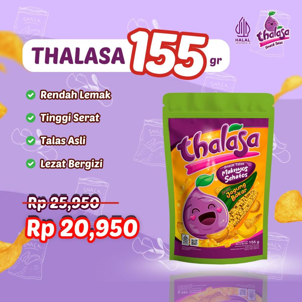 

Thalasa Snack 155gr Keripik Talas Rasa Jagung Bakar